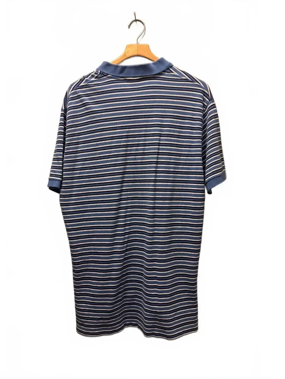 Polo Ralph Lauren Men's Polo Shirt Blue Striped Short Sleeve Cotton Size XL